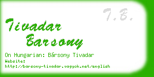 tivadar barsony business card